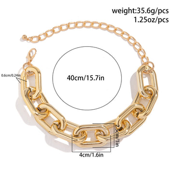 N2608 - Luxe Thick Gold Collar Necklace